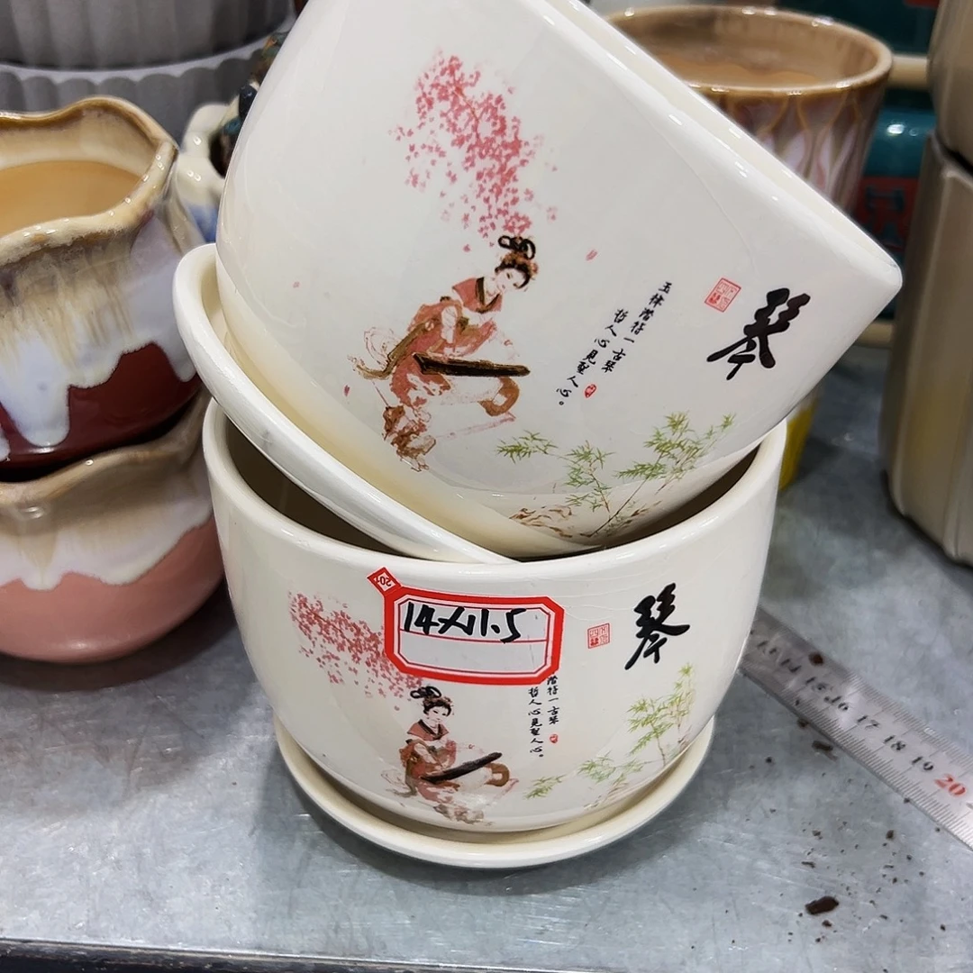 外贸尾单陶瓷花盆凑单10米包邮