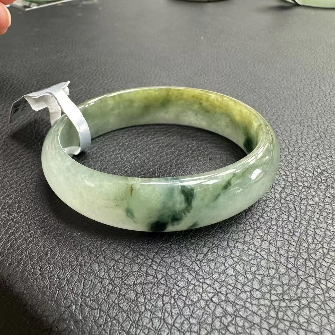 天然缅甸翡翠手镯贵妃镯54圈口