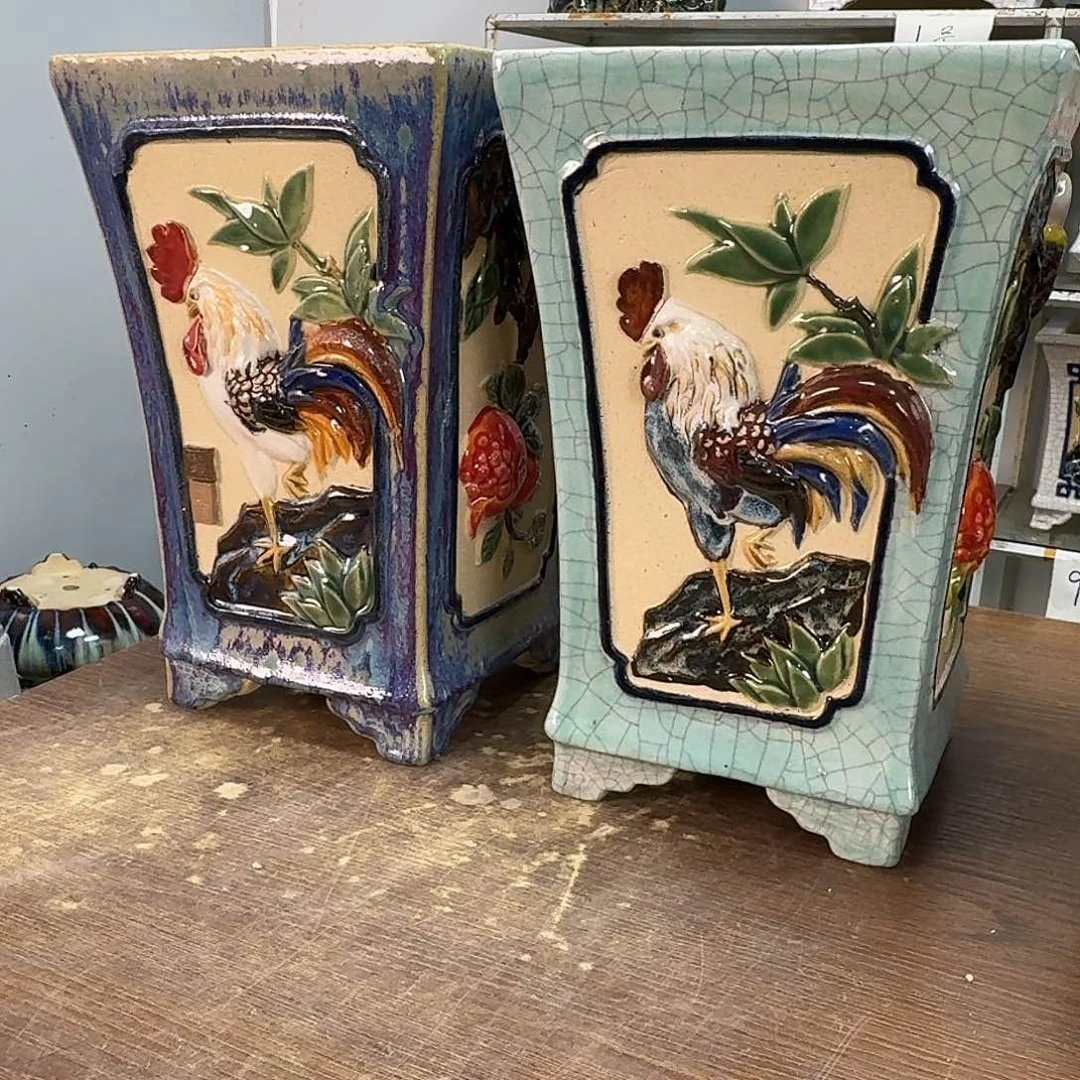 红陶单*蛋石湾盆600