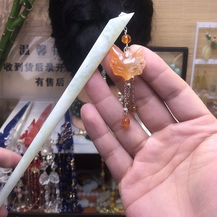 蛇纹石玉未镶嵌发簪