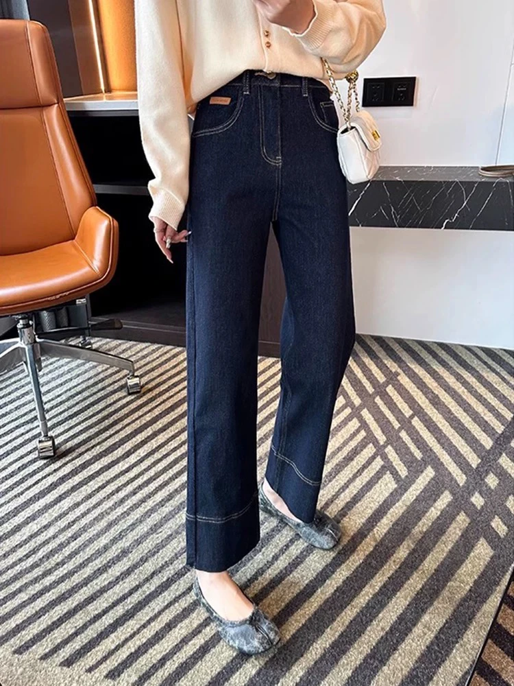 【小白姐姐】2022夏季薄款丹宁蓝牛仔直筒裤
