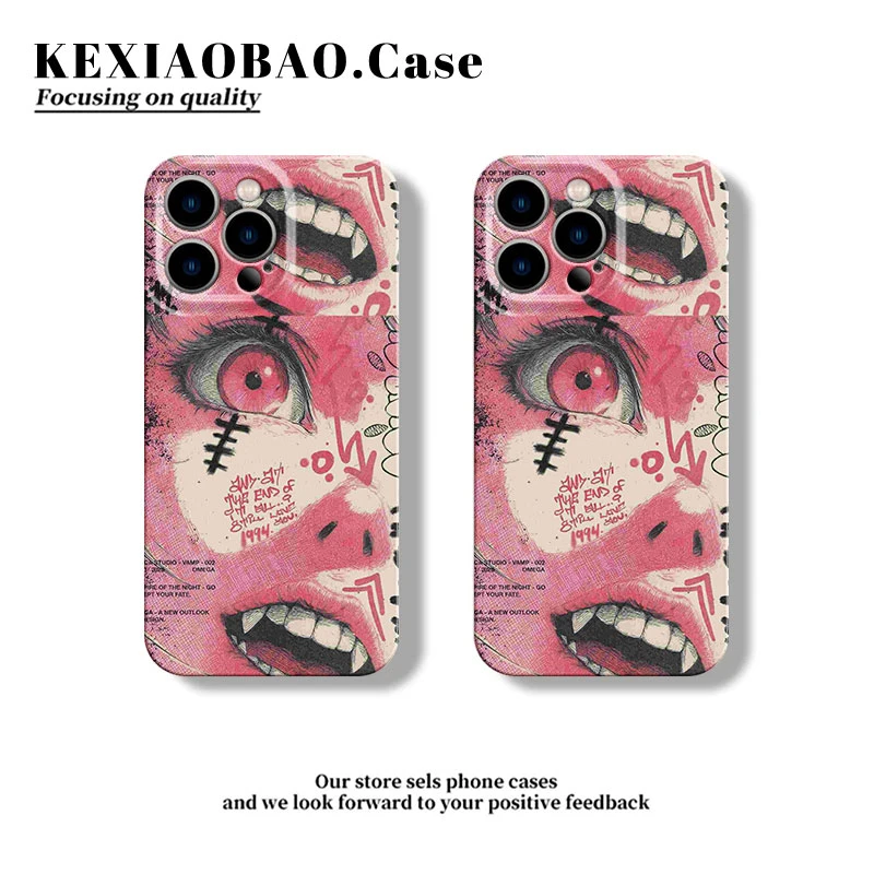 异色瞳眼适用苹果16promax手机壳小众小米13/14pro个性华为硬软壳