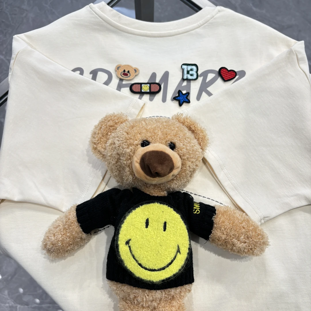 【YU·PP】(124)小众大熊系列贴布DIY可爱休闲套头短袖（P0309）