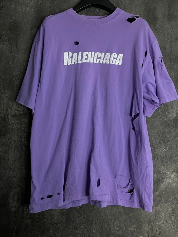 全新未使用 Balenciaga/巴黎世家 XS码*1/破洞短袖 /02168