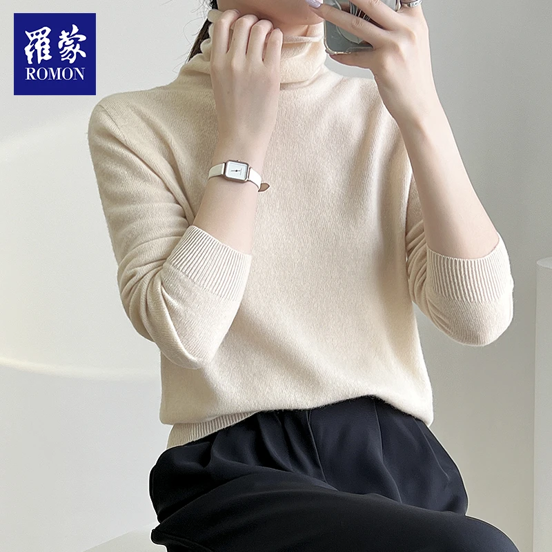 【雪菲专属】罗蒙女款高领羊毛衫MSR32111