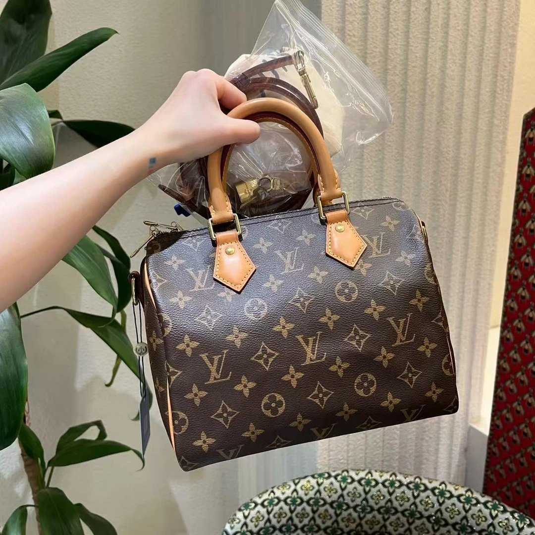 95新 LouisVuitton/路易威登 speedy25老花波士顿