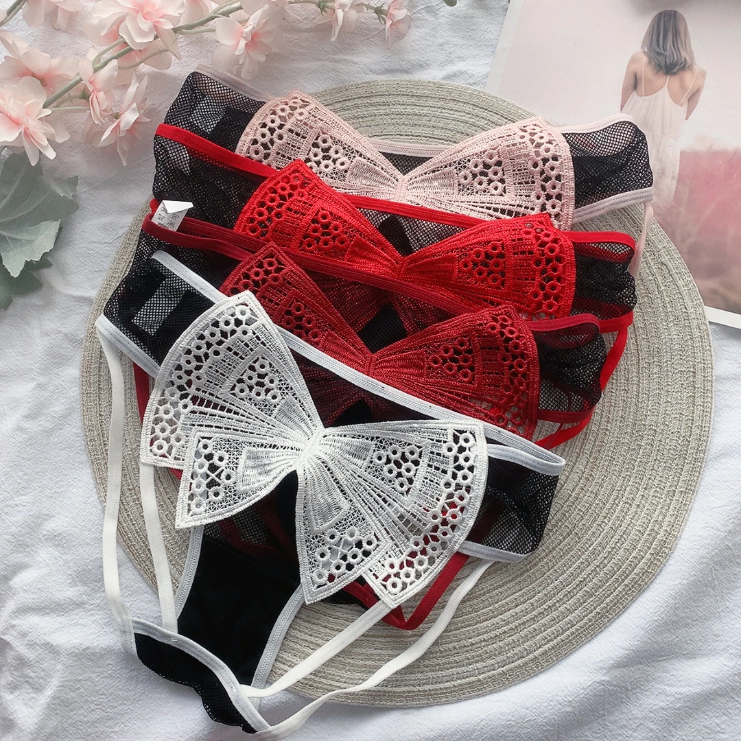 新款刺绣蝴蝶三角裤女轻薄透气时尚舒适镂空女三角裤低腰少女内裤