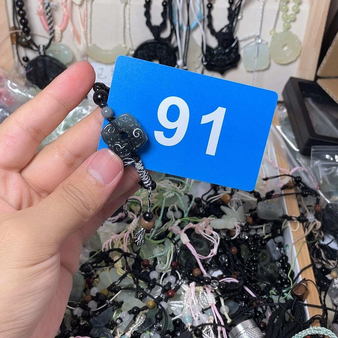 蛇纹石玉手链合金喵****^