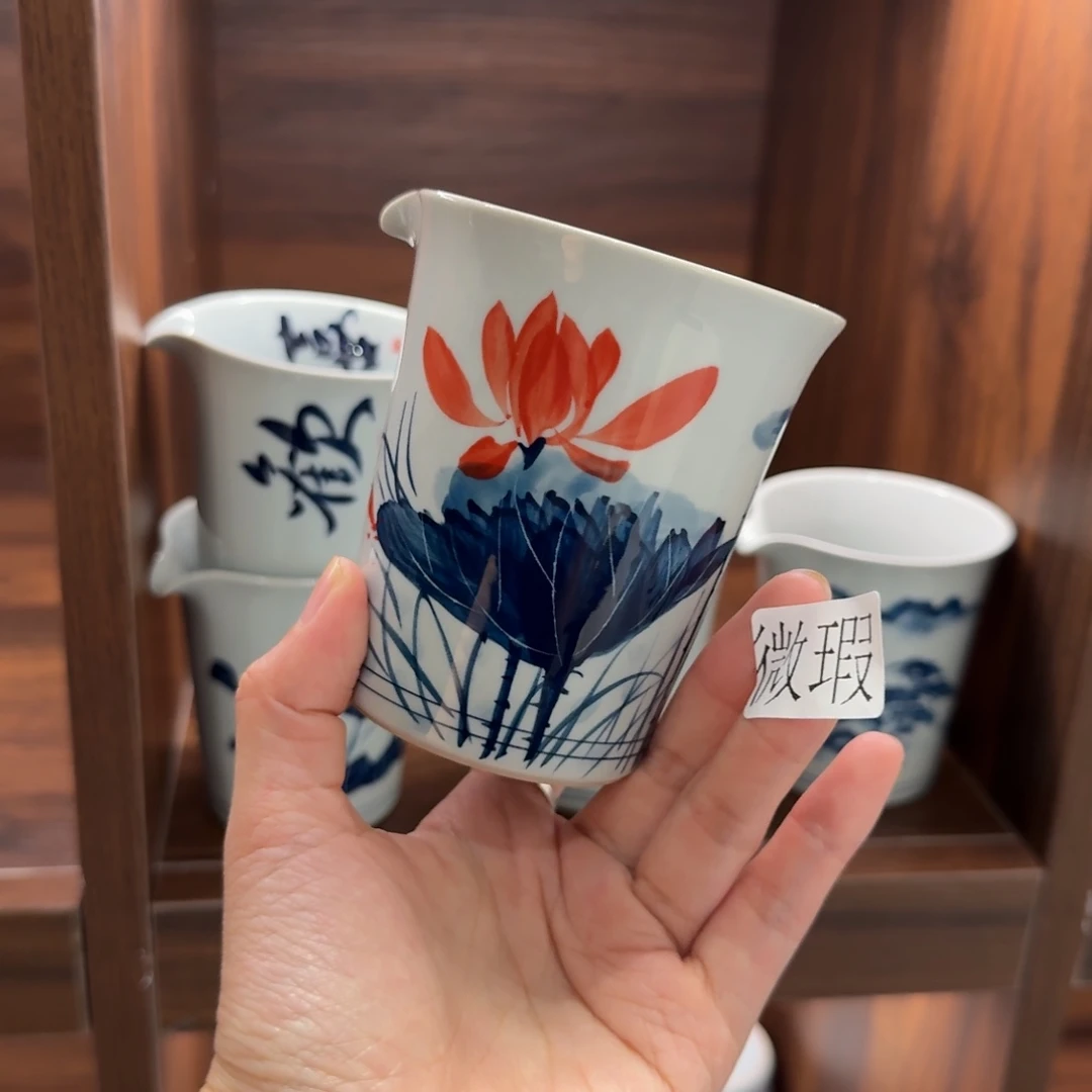 釉下手绘茶具微瑕