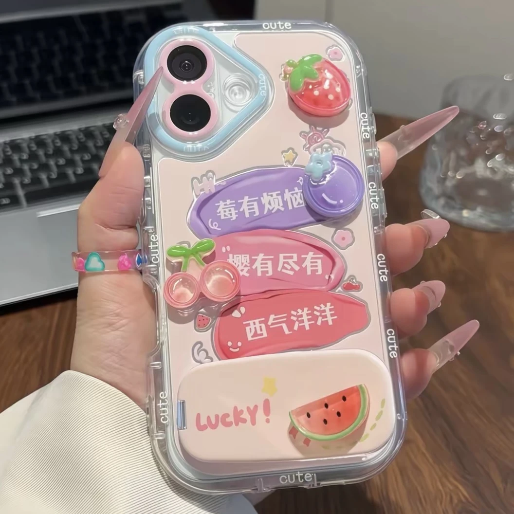 莓有烦恼适用华为mate60苹果oppo小米15/14/13防摔vivo手机壳女