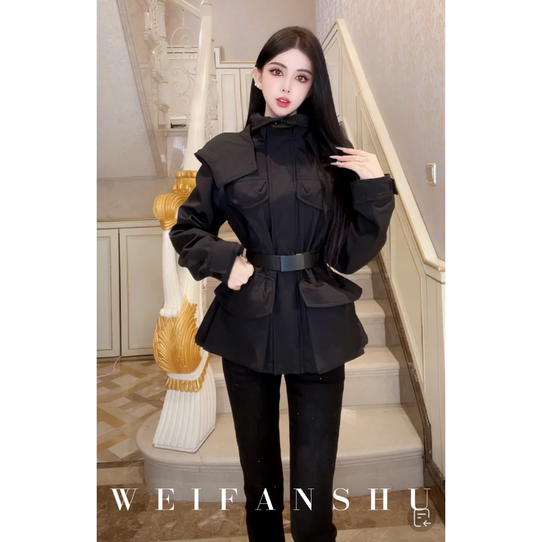 WEIFANSHU/魏凡舒【自有引力】秋冬新款高级感时髦帅气冲锋衣外套