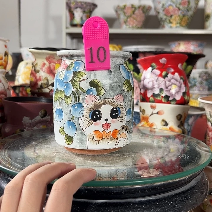 满38包邮景德镇幸运花盆