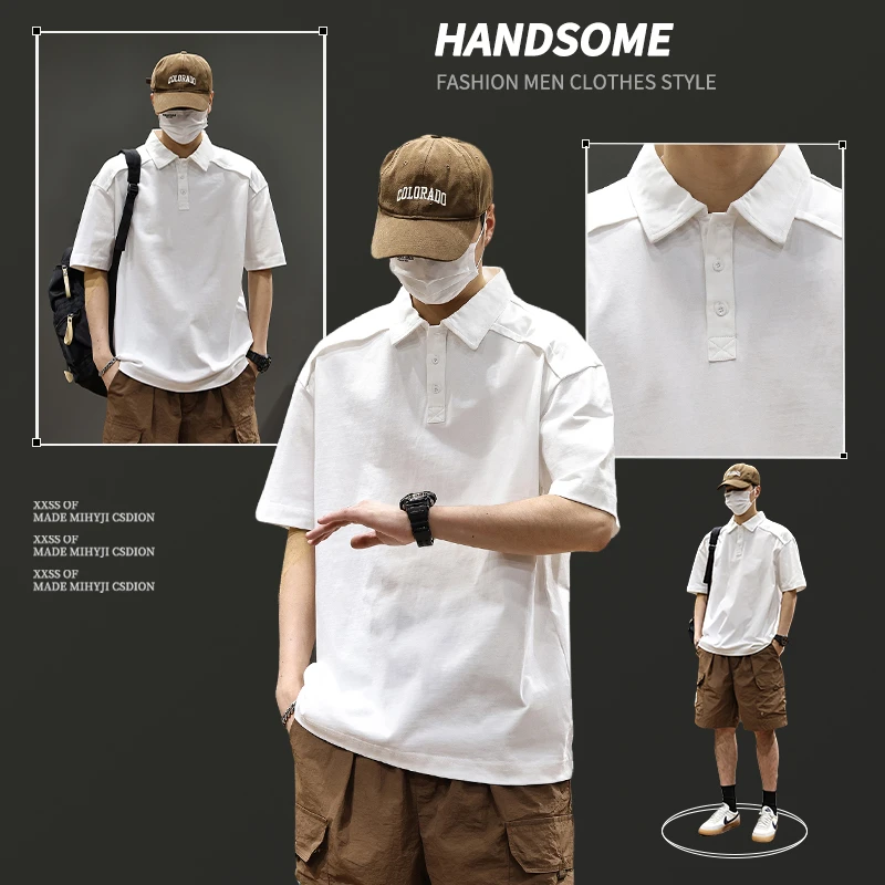 2025夏季新款圆领短袖宽松纯棉高级感男装潮流百搭男士T恤2623