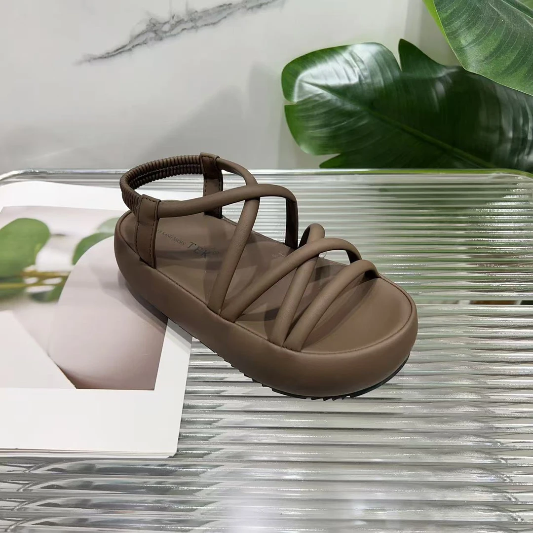 女外穿夏季新款时尚百搭厚底松糕沙滩凉鞋1393