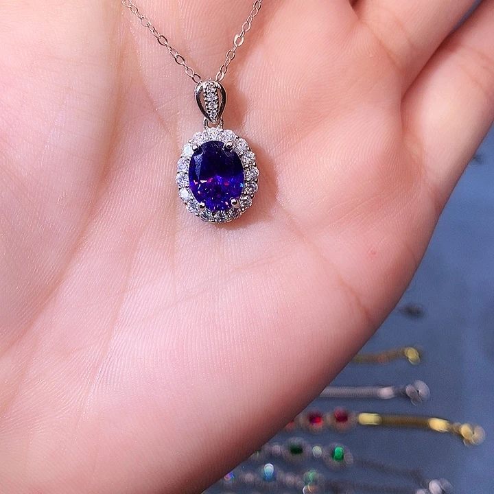 紫晶吊坠(赠链)银S925镶嵌