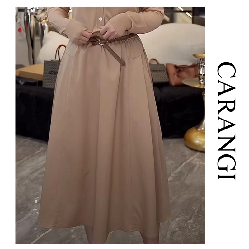 CARANGI品牌A字裙高腰休闲百搭半身裙修身显瘦时尚裙子IG6226