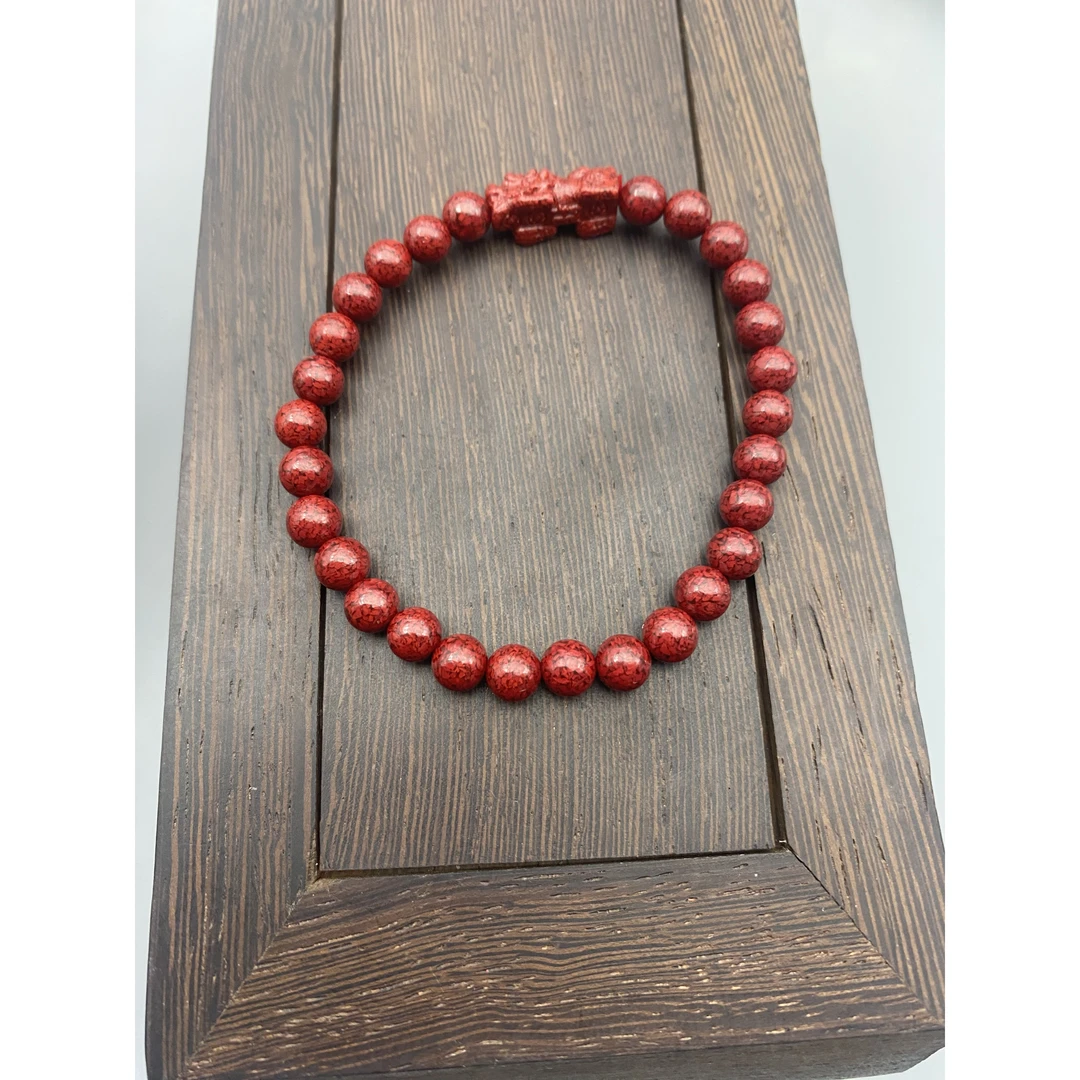 含辰砂工艺品JT374-晶体砂雕刻单貔貅手串6mm