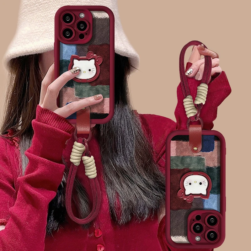 色块拼接适用苹果17华为vivo/oppo小米iPhone16pro天眼羊皮手机壳