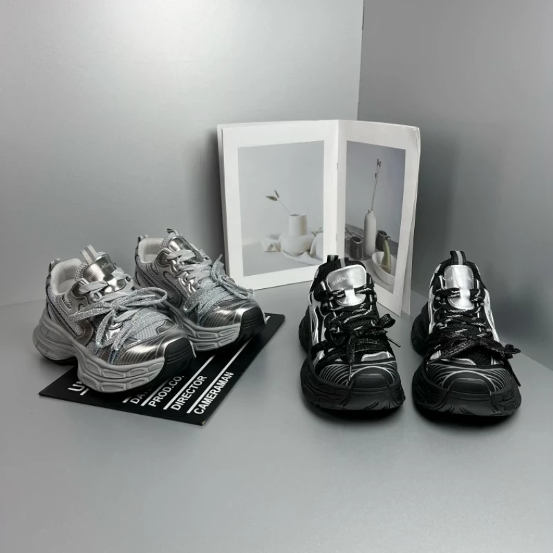 2025年春季新款厚底老爹鞋四季单里透气网2086