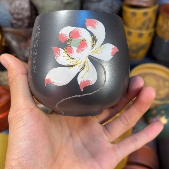 茶杯紫砂宜兴紫杯茶