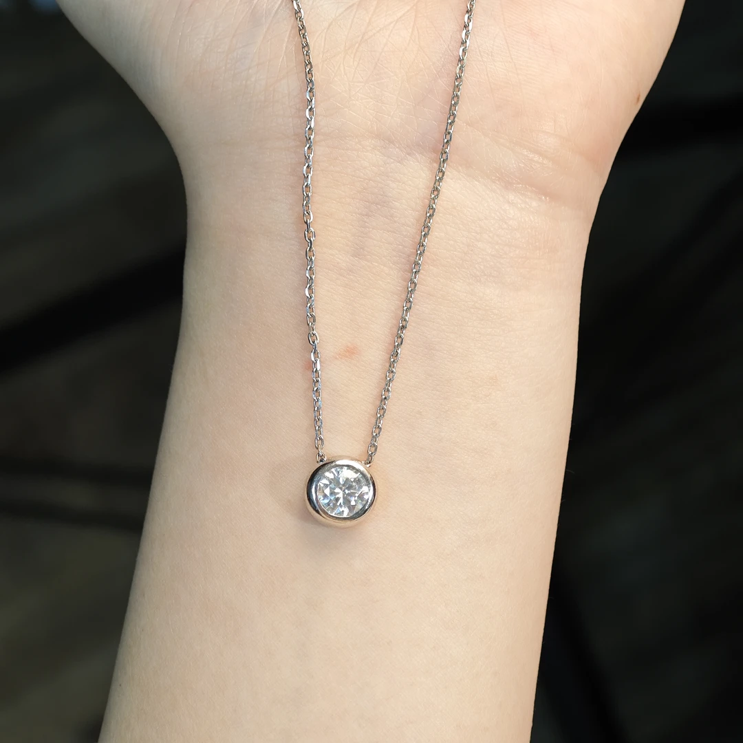 铂金泡泡镶嵌套链-