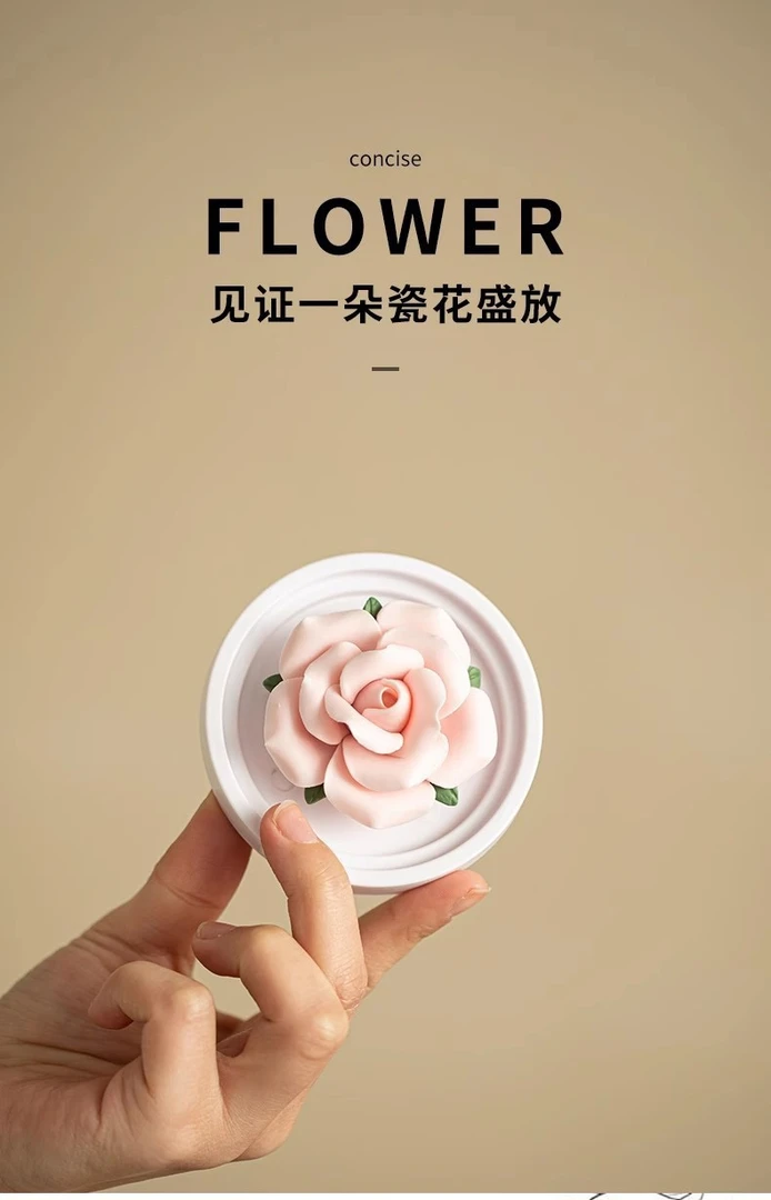 陶瓷手工捏花玫瑰花朵香薰