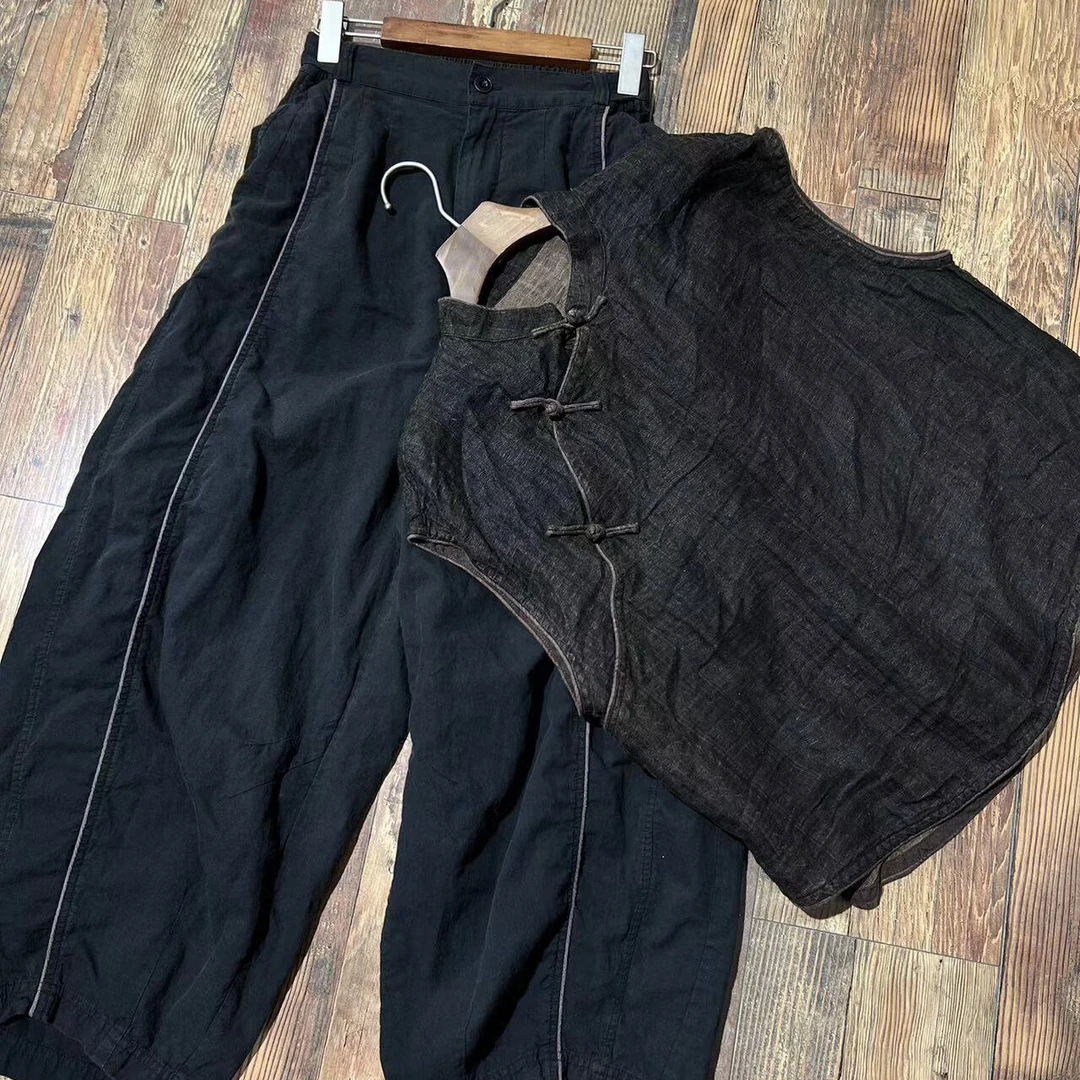 冬冬分享《衣路走来》063亚麻盘扣短袖