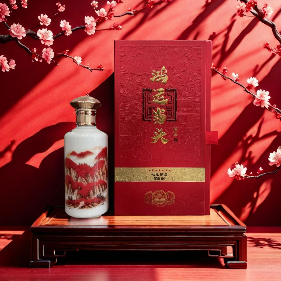 千坛百窖【鸿运当头】七星瑧品级浓香型白酒500mlx1瓶礼盒装52度500