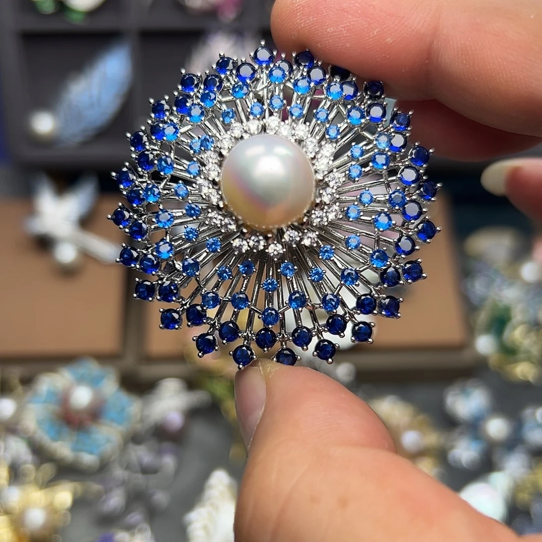 胸针淡水珍珠合金