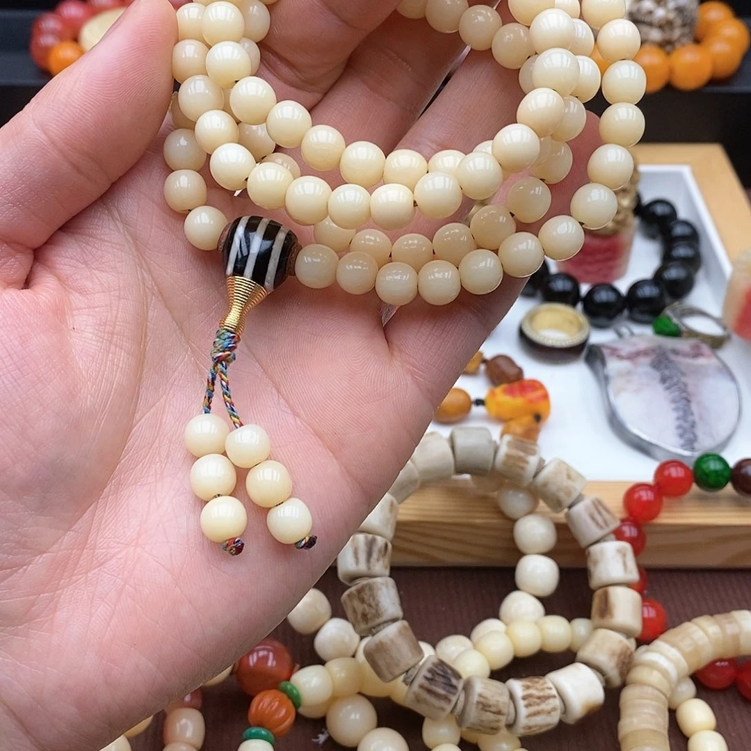 驼骨手串/手链8mm驼骨鸡油黄