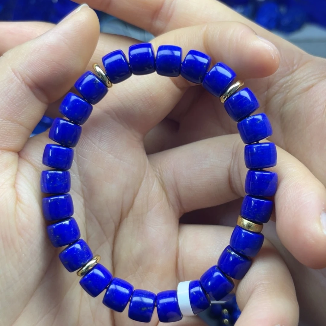 青金石未镶嵌8mm直切手串