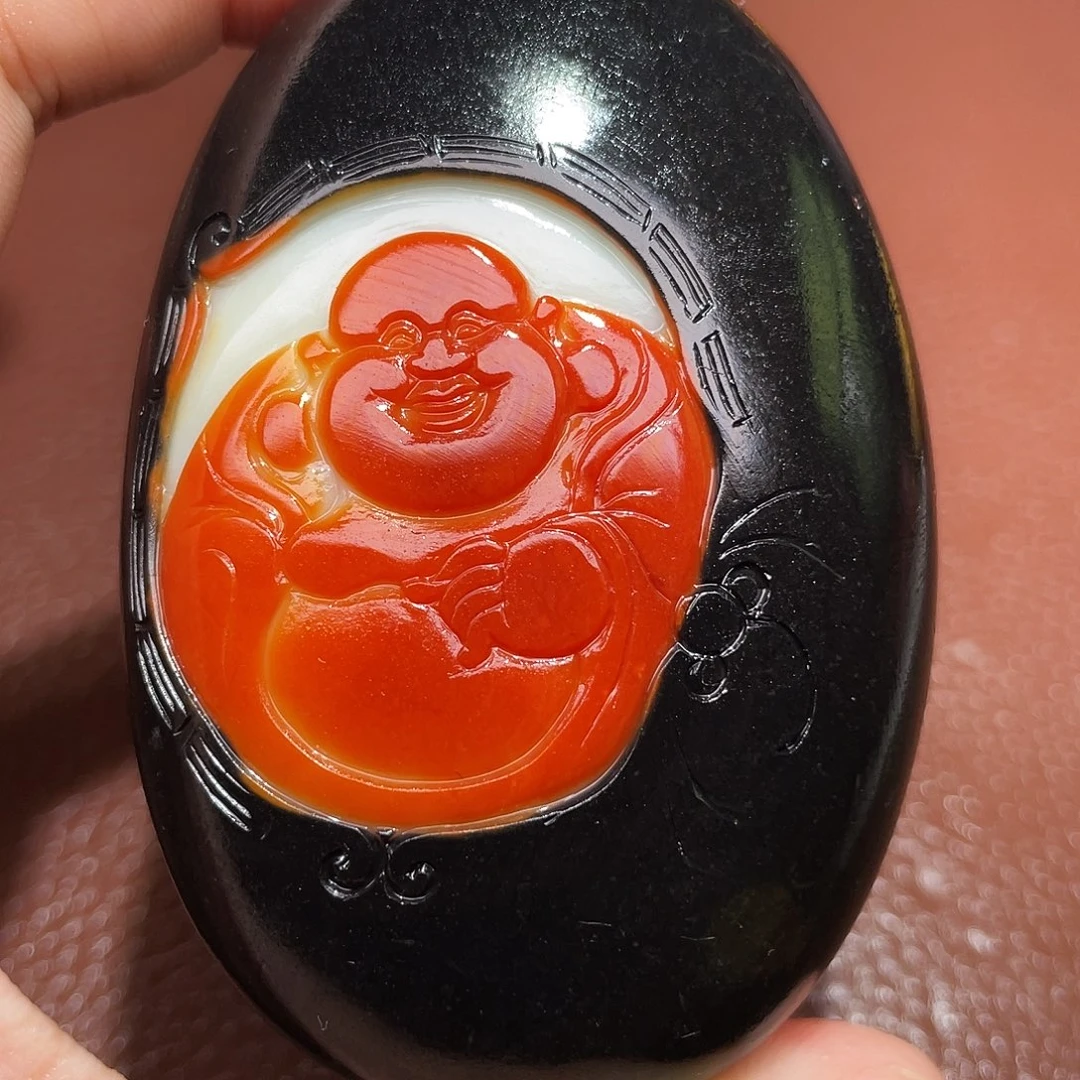 和田玉未镶嵌颈饰心**神