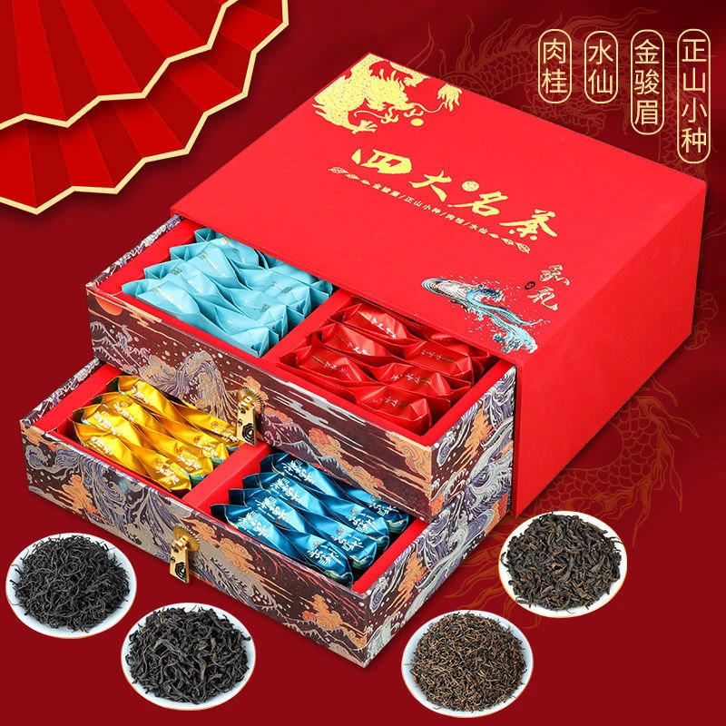 龙凤呈祥过节礼盒金骏眉小种肉桂水仙组合礼盒装年货送礼中秋节
