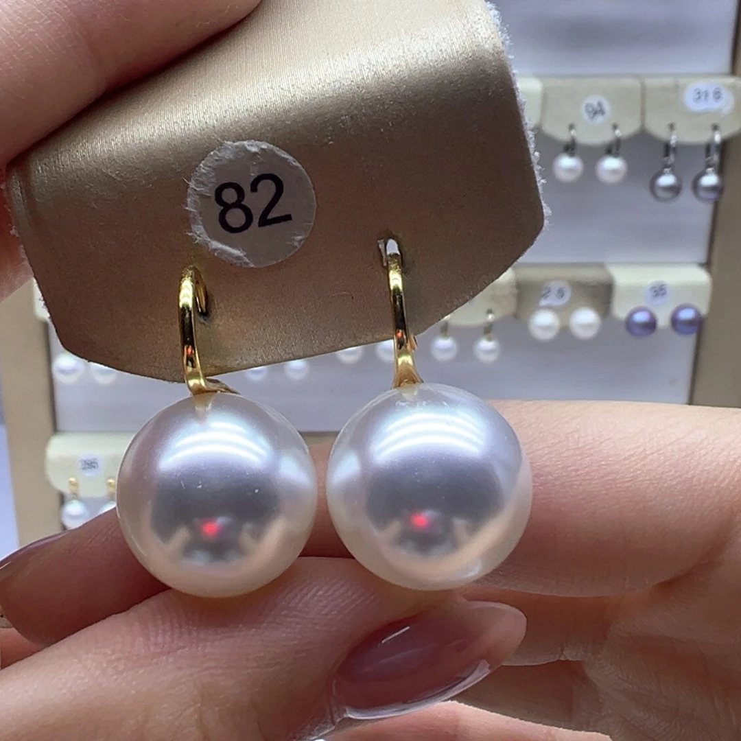 银S925镶嵌淡水珍珠耳饰
