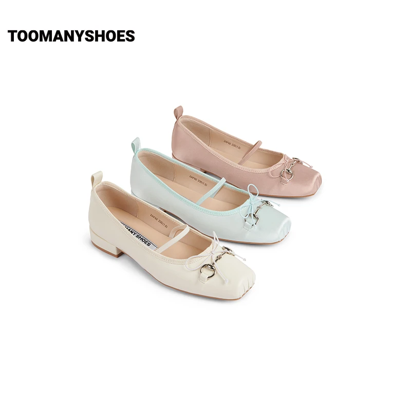 Toomanyshoes女鞋2025新款薄荷莓巧时尚芭蕾舞鞋经典方头粗跟单鞋