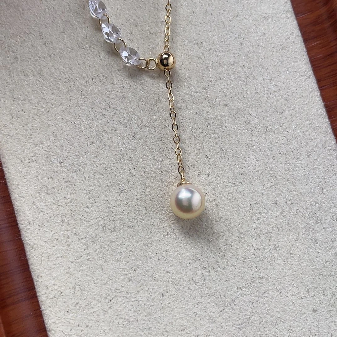 海水珍珠银S925镶嵌颈饰