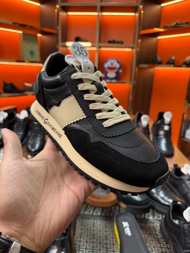 2025春季新款 单鞋 阿甘 男士跑鞋 时尚百搭潮鞋真皮中帮潮流厚底