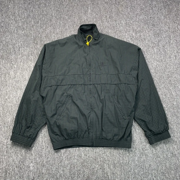 99新 Balenciaga/巴黎世家 7805/黑色格纹拉链立领外套/44码/99新
