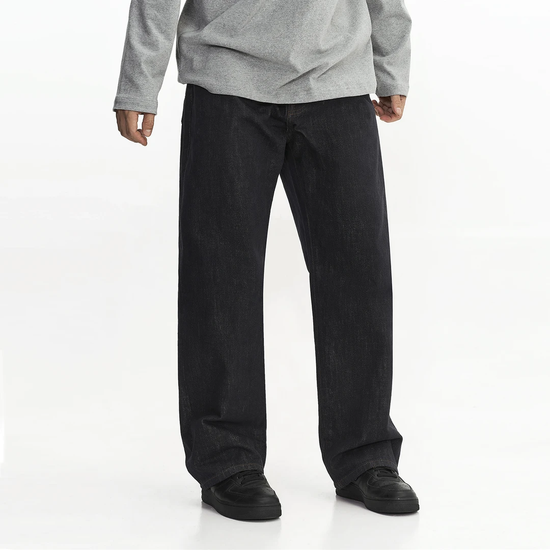 TOPTIER BRO【不掉色】15oz复古红边赤耳丹宁原牛仔裤男宽松直筒