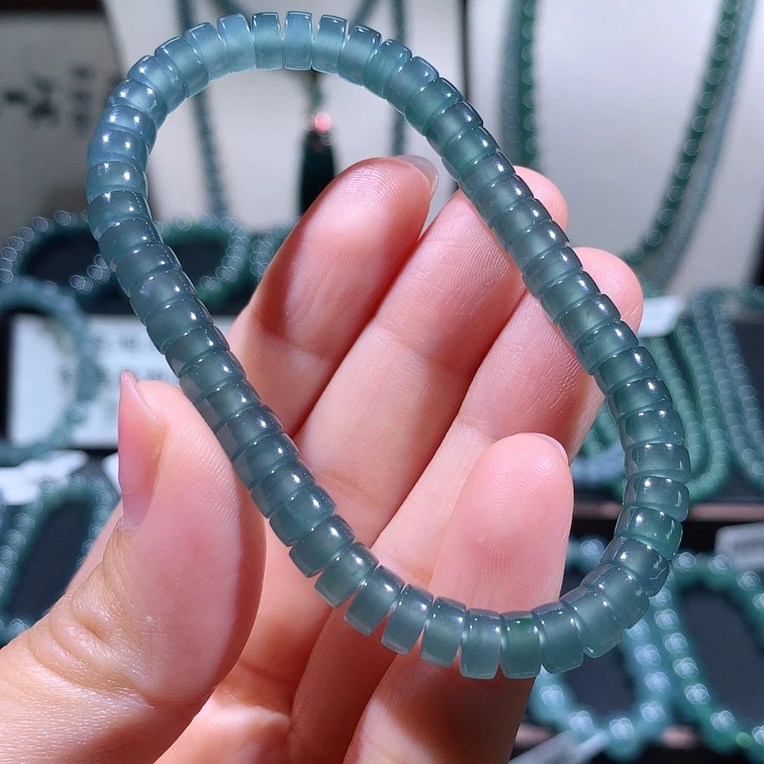 未镶嵌手链翡翠天然a货翡翠手串6.6mm