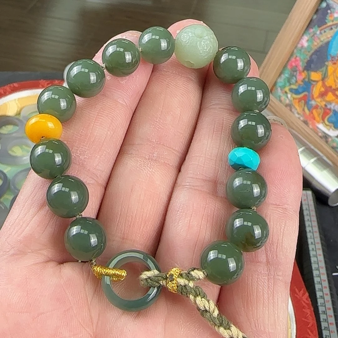 暖***暖和田玉未镶嵌手链27