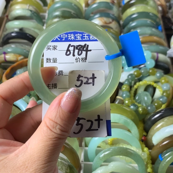 未镶嵌蛇纹石玉手镯6784