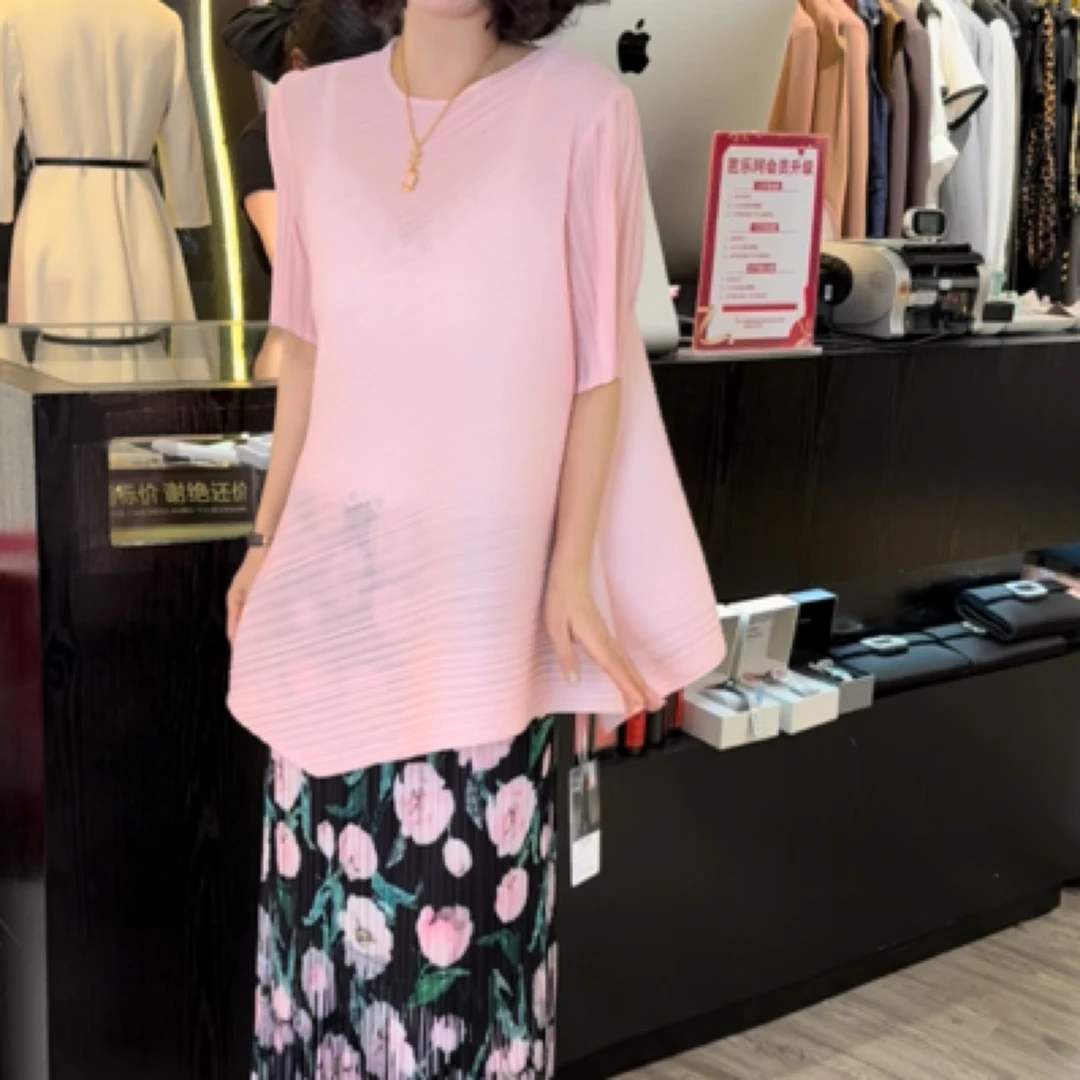 芭乐珂夏季压褶短袖上衣8883-1