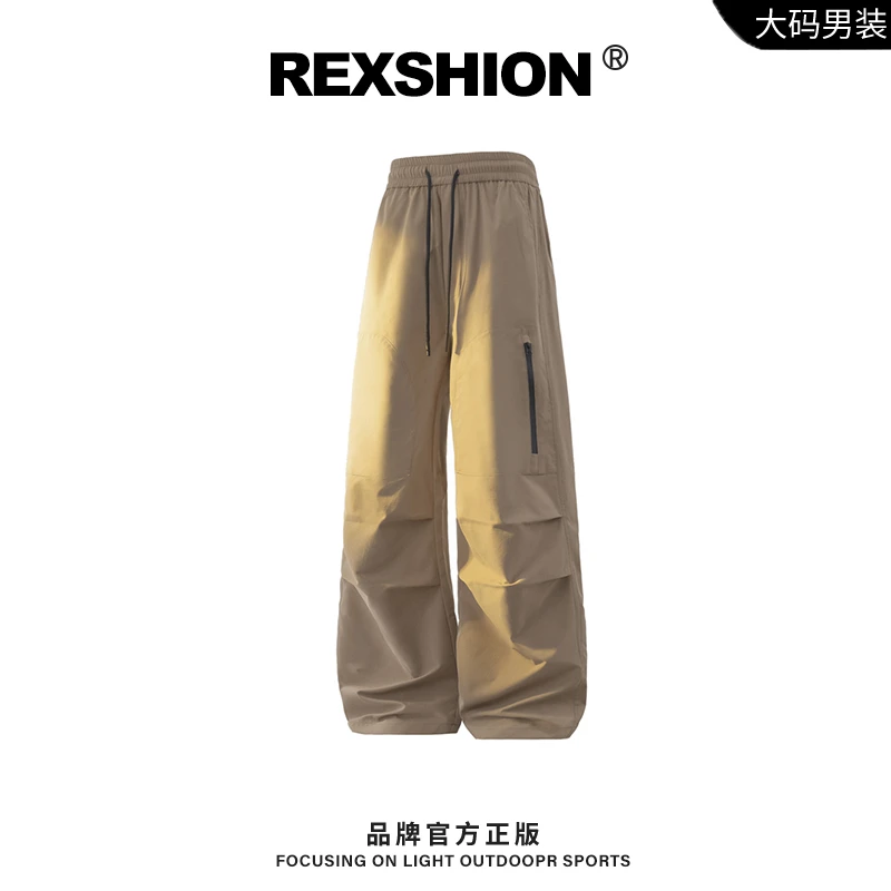 REXSHION秋季新款直筒百搭运动长裤男美式潮流休闲宽松冲锋工装裤