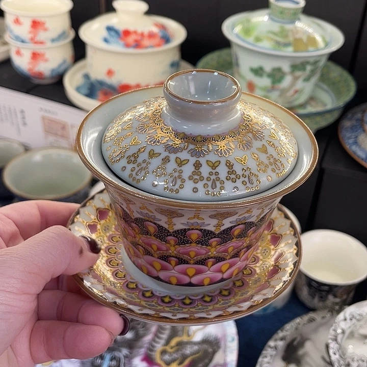 陶景德陶瓷盖碗茶具