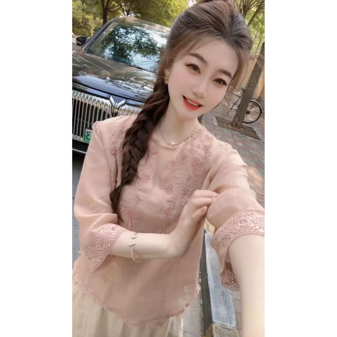 『刺绣假日A』YG设计显瘦百搭时尚衬衫82630