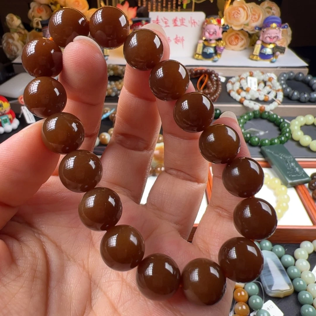 手链未镶嵌和田玉天花板色标红油糖卡12