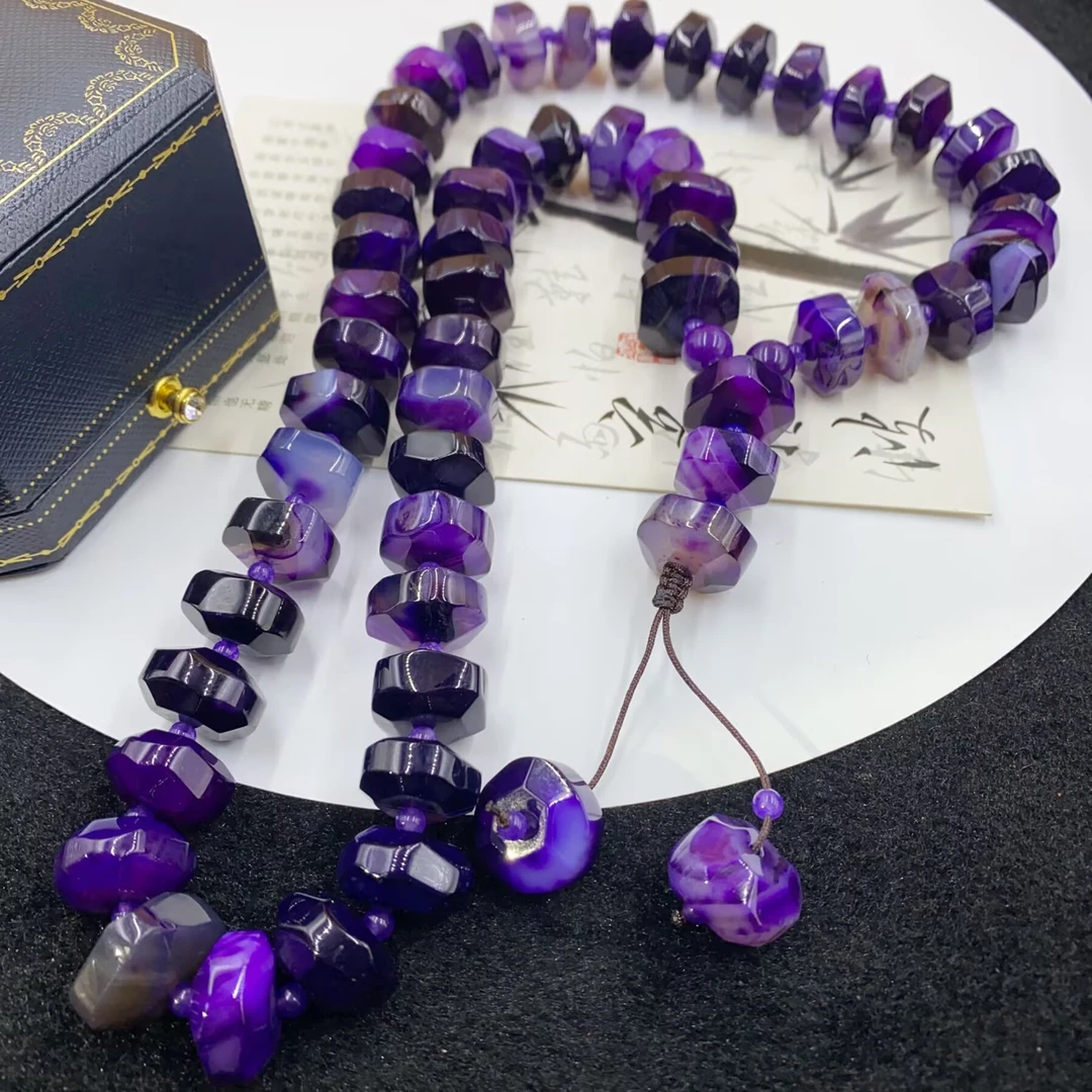 项链 3820 紫色宽扁珠珠项链多样性发货