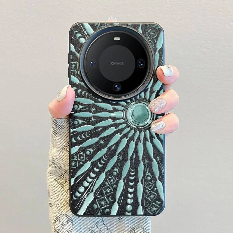 蓝色图腾适用华为Mate70Pro手机壳创意mt60小众保护套P70防摔软壳