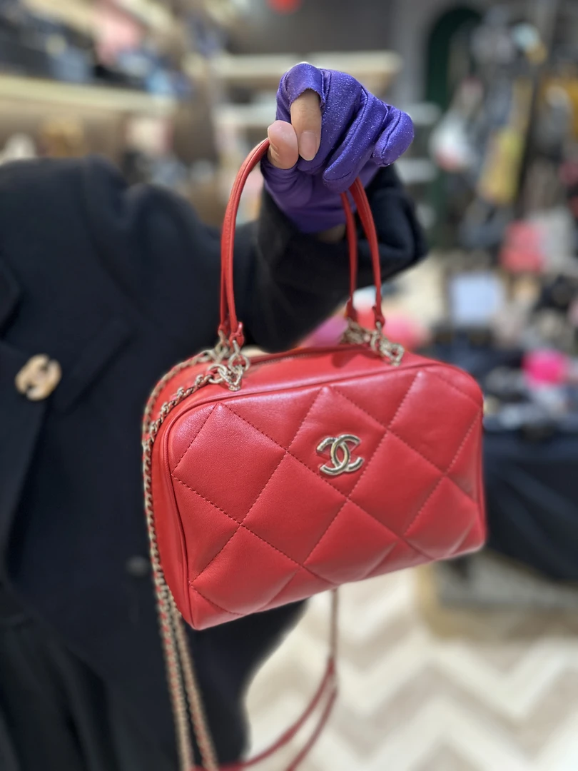 99新 Chanel/香奈儿 红金保龄球包